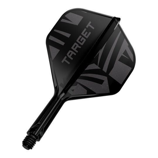 Standardní letky Target K-Flex Black No2 Ein Target K-Flex Black No2 Standard Flight in 19 mm ist zu sehen. Das Produkt ist einzeln abgebildet.