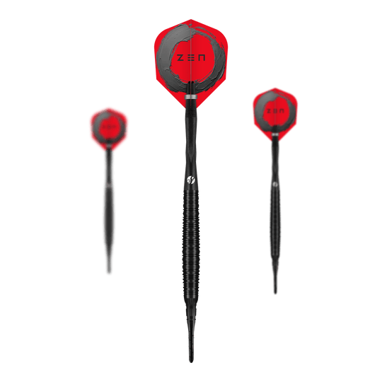 Shoty ZEN Missile Soft Darts - 20g Das Bild zeigt ein Set der Shot ZEN Missile Softdarts - 20g. Es handelt sich um hochwertige Softdarts für den Freizeit- oder Profi-Gebrauch.