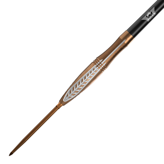 Šipky Bulls NL Bronzo Flux Convertible Point Steel Darts Zu sehen sind Bulls NL Bronzo Flux Convertible Point Steeldarts. Das Set enthält Darts in Metalloptik.