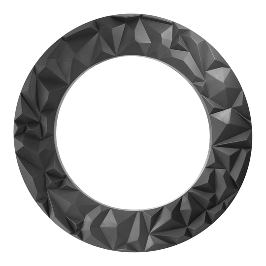 Tablero de dardos 3D Precise 180 Surround Subterra - Grafito Hier ist das Precise 180 3D Dartboard Surround Subterra - Graphite abgebildet. Das Produkt bietet Schutz für die Wand hinter dem Dartboard.