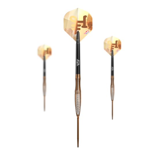 Šipky Bulls NL Bronzo Flux Convertible Point Steel Darts Abgebildet sind Bulls NL Bronzo Flux Convertible Point Steeldarts. Das Set eignet sich für alle Dartspieler.