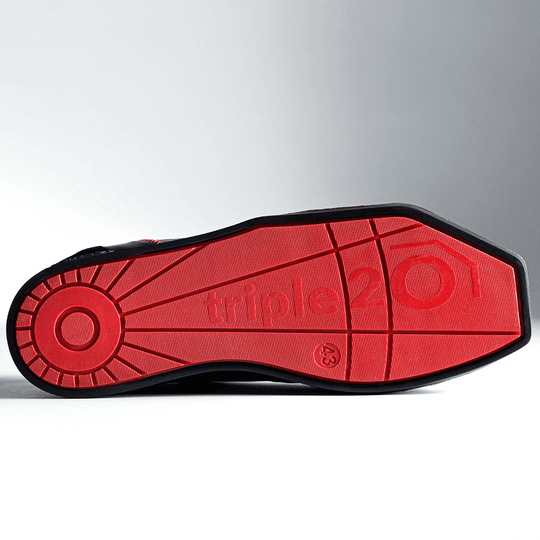 Zapatilla de dardos de cuero Triple20 - Negro Rojo