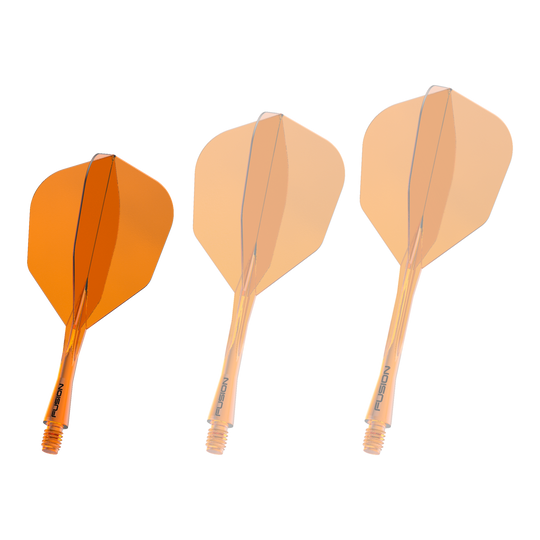 Winmau Fusion Flight-Shaft-System No6 Neon Orange Das Bild zeigt das Winmau Fusion Flight Shaft System No6 in der Farbe Neon Orange mit einer Länge von 22 mm. Es handelt sich um eine weitere Ansicht des Produkts.