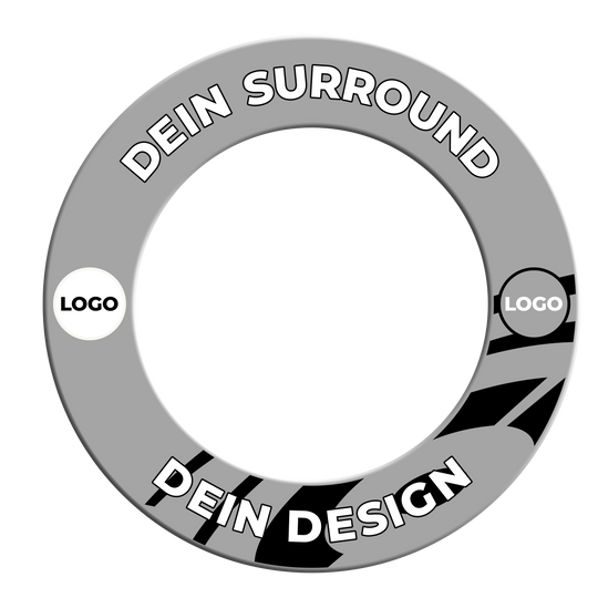 Dartboard Surround mit Deinem Design Ein Bild mit dem Dateinamen MSF-Grau_Dartboard_Surround_Wunschdruck_Grau_2. Vermutlich ist ein graues Dartboard-Surround abgebildet.