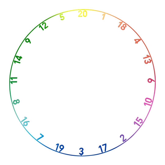 Precise 180 Endorphine Steeldartboard mit Nummernring - Spectrum Auf dem Bild sieht man das Precise 180 Endorphine Steeldartboard mit Nummernring in der Ausführung Spectrum. Das Dartboard ist deutlich und detailreich zu sehen.