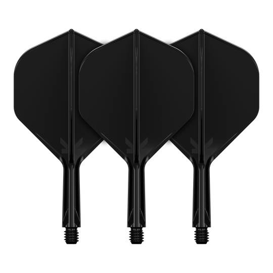 System lotu Target K-Flex No2 Standard – czarny Abgebildet ist ein Produkt mit dem Namen 410019_Target_K-Flex_No2_Standard_Flights_Schwarz_19mm_2. Es handelt sich wahrscheinlich um schwarze Standard-Flights für Darts.