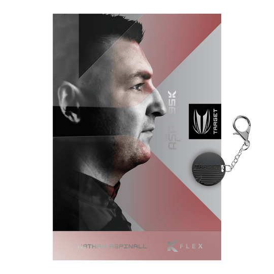 Šipky Target Nathan Aspinall 95K Swiss Point Steel Abbildung der Target Nathan Aspinall 95K Swiss Point Steeldarts. Das Bild zeigt die Details und das Design der Pfeile.