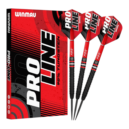 Winmau Pro-Line 90% Steeldarts Zu sehen sind die Winmau Pro-Line 90% Steeldarts. Die Darts verfügen über einen hohen Qualitätsstandard und sind für Profis geeignet.