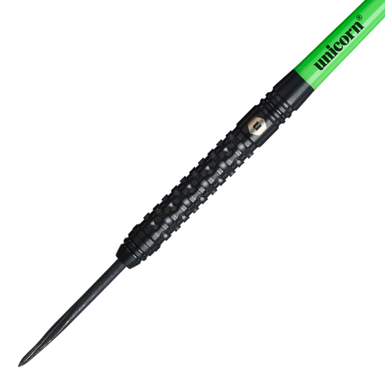 Ocelové šipky Unicorn Wraith Unicorn Wraith Steeldarts sind als Set angeordnet. Die Barrels sind auffällig gestaltet.