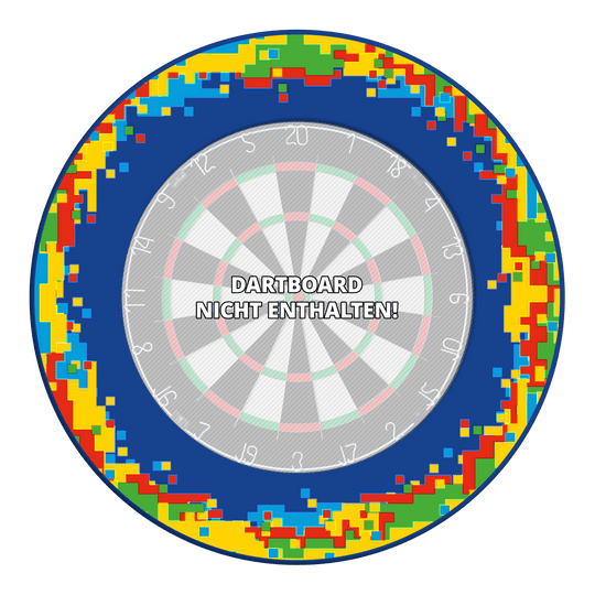 Marco para diana de píxeles McDart Zu sehen ist das Produkt 'MSF-H2_McDart_Pixel_Dartboard_Surround_Blau_3'. Das Foto zeigt vermutlich ein blaues Dartboard-Umrandungszubehör.