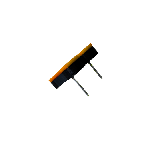 Anneaux numérotés pour cible de fléchettes McDart / Anneaux numérotés classiques Hier sieht man die Rückseite eines Classic Orange Board. Die Farbe ist überwiegend orange.