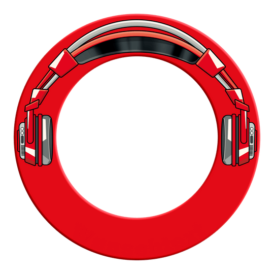 Sonido envolvente de diana estéreo McDart Dieses Bild zeigt ein Produkt mit dem Dateinamen MSF-J1_McDart_Stereo_Dartboard_Surround_Rot_2. Das Produkt ist auf einem schlichten Hintergrund abgebildet.