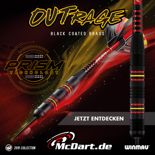 Winmau Outrage V1 Black Coated Brass Steel darts