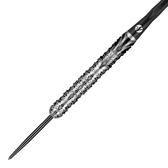Das Bild zeigt Shot Warrior Taiaha TurboPoints Steeldarts mit besonderem Muster. Die Darts sind als Gruppe abgebildet.