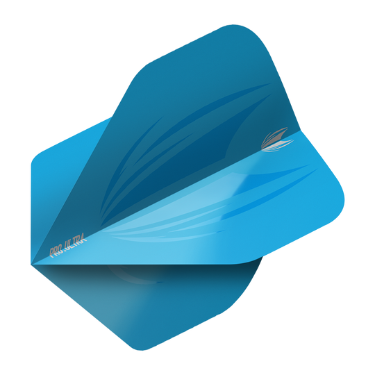 TG440_Target_ProUltra_ID_Lime_Blue_No2_Standard_Flights_2 Das Bild zeigt das Produkt "Target ProUltra ID Blue No2 Standard Flights". Es handelt sich um ein blaues Dartflight mit einem modernen, grafischen Design.