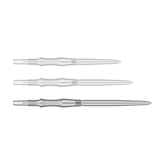 Embouts de fléchettes Target Swiss Point Signature RST - Argent Dargestellt ist eine Dartspitze mit dem Dateinamen '340302_Target_Swiss_Point_Dartspitzen_Signature_RST_Silber_42mm_1'. Zu sehen ist eine silberne Dartspitze mit 42mm Länge.
