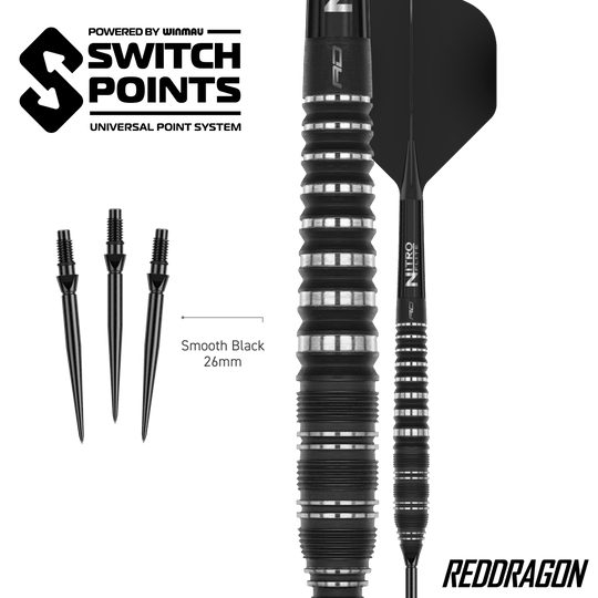Ocelové šipky Red Dragon Sable Torpedo Switch Point Zu sehen sind Red Dragon Sable Torpedo Switch Point Steeldarts. Diese Darts bieten gute Griffigkeit und Stabilität beim Wurf.