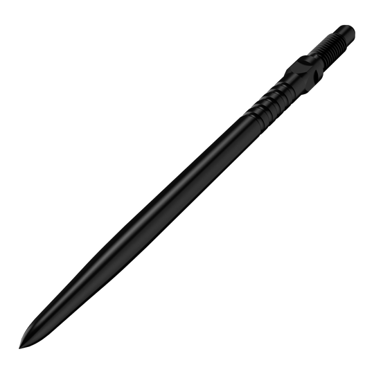 Das Bild zeigt eine Dartspitze als Zubehör. Es handelt sich um BullsNL Convertible Point mit Ringed Grip in Schwarz und 40mm Länge.