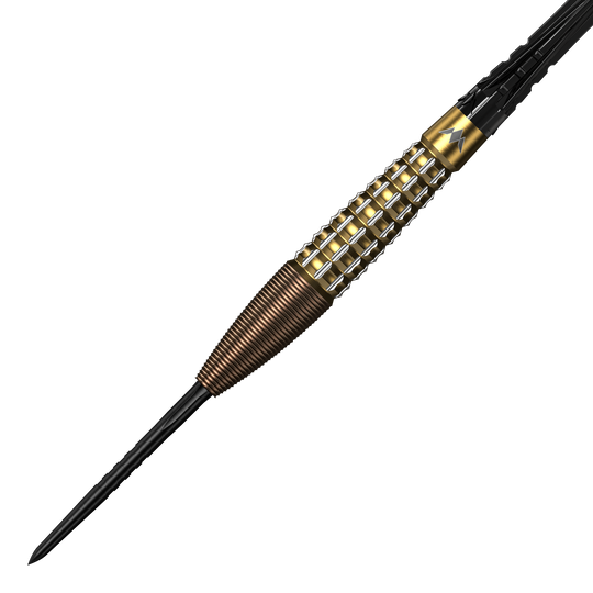 Das Bild präsentiert die Mission Rhodon Steeldarts - 23g. Diese Steeldarts bieten ein ansprechendes Design und gute Spieleigenschaften.