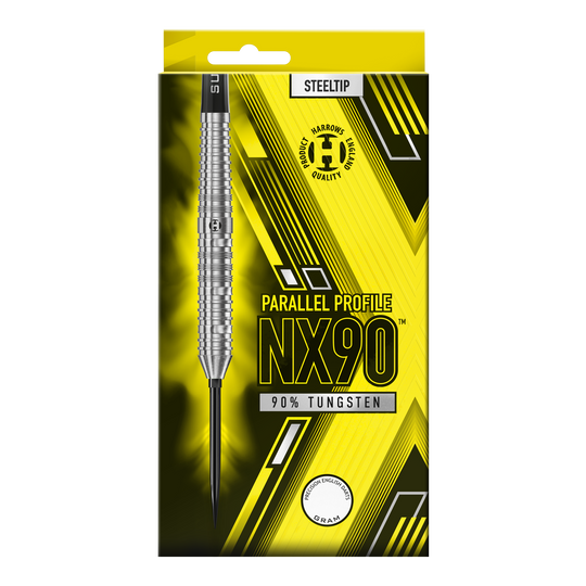 Lotki stalowe Harrows NX90 Parallel Quick Point Das Bild präsentiert die Harrows NX90 Parallel Quick Point Steeldarts. Das Produkt ist für den Einsatz beim Steeldart geeignet.
