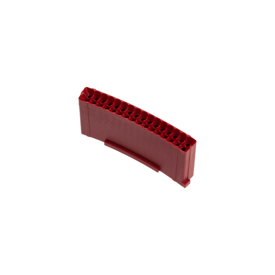 LW9_L-wen_Dart_Ersatzfeld_Double_Rot_1 Das Bild zeigt ein rotes Ersatzfeld für Löwen Dartautomaten. Es ist gebogen und besitzt kleine Löcher für die Dartspitzen.