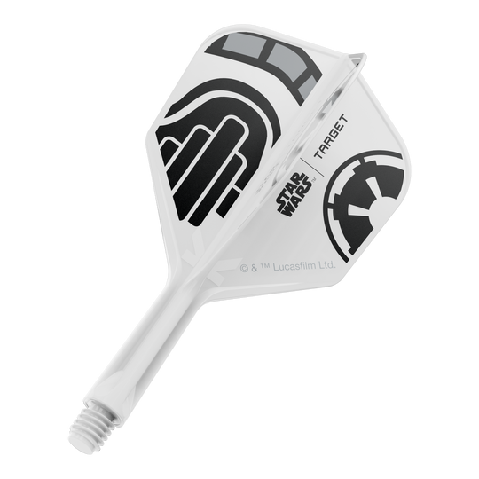 Voli Target Star Wars K-Flex Stormtrooper No6 Ein Dart-Flight aus der Star Wars KFlex Stormtrooper No6 Serie wird gezeigt. Dieser Flight ist kurz und misst 19 mm.