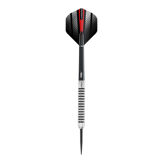 Red Dragon Flightmaster Fury 2 Steeldarts - 25g Das Bild zeigt die Red Dragon Flightmaster Fury 2 Steeldarts mit 25-Gramm-Gewicht. Die Darts verfügen über eine spezielle Grip-Oberfläche für bessere Kontrolle.