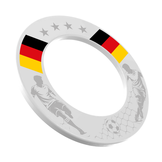 Tablero de dardos de fútbol McDart Das Bild zeigt das McDart Fußball Dartboard Surround. Die Dartboard-Umrandung schützt die Wand und fängt verirrte Pfeile auf.
