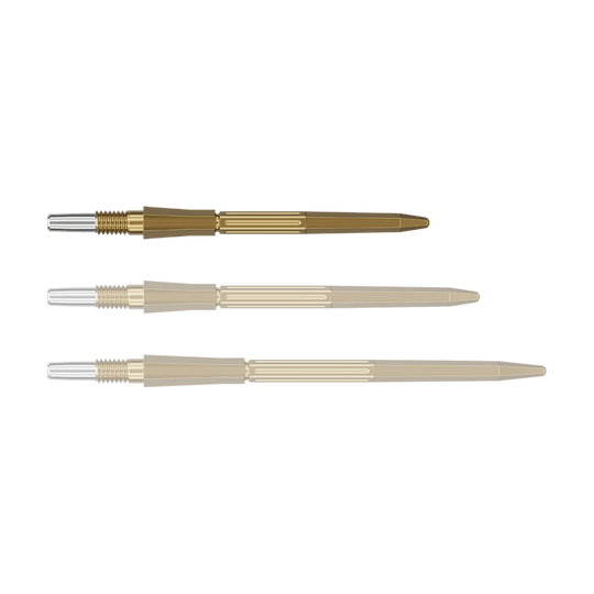 Target Elysian Archetype 43 Swiss Point Steeldartspitzen - Gold Auf dem Foto sind goldfarbene SwissPoint Dartspitzen mit 30 mm Länge zu sehen. Die Dartspitzen sind für Zielgenauigkeit beim Dartspiel entwickelt.