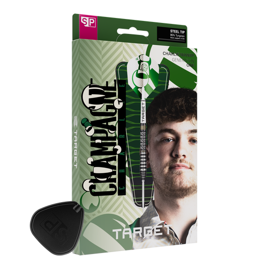 Target Charlie Manby Swiss Points Steeldarts Dies ist ein Foto von Target Charlie Manby Swiss Points Steeldarts. Es wird ein weiterer Dart aus dem Set gezeigt.