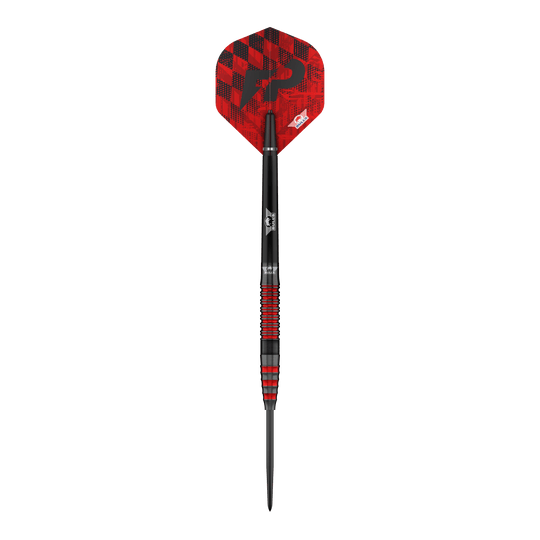 Bulls NL Florian Preis Steeldarts - 23g Bulls NL Florian Preis Steeldarts - 23g abgebildet. Die Darts sind in einer Nahaufnahme zu sehen.