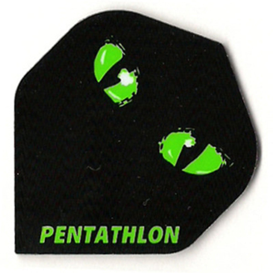 p41 Pentathlon Flights standard cateyes mit Katzenaugen-Motiv. Die Flights sind im Set sortiert.