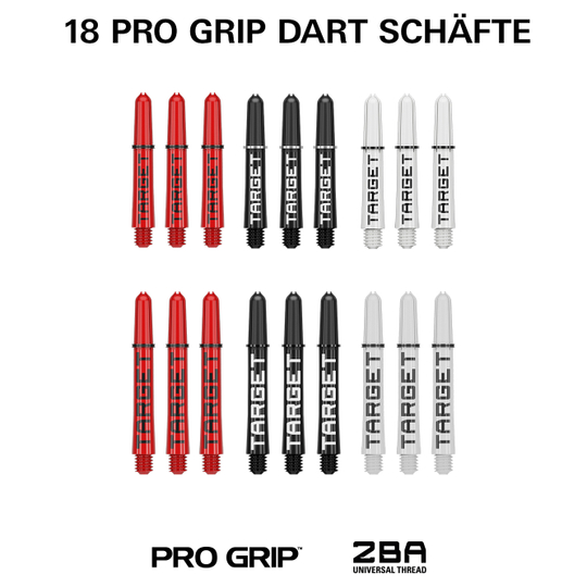 Sada šípů Target Stephen Bunting Bullet, 100 kusů, mosazné ocelové šipky - 22g Das Target Stephen Bunting Bullet Brass Steeldart Set, 22g, ist im Bild abgebildet. Die Flights ragen hervor.