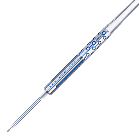 Das Bild zeigt die Caliburn Starships Series Demeter Steeldarts mit einem Gewicht von 23g. Die Steeldarts sind detailliert dargestellt.