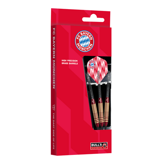 Šipky Bulls FC Bayern Mnichov mosazné měkké - 18g Abgebildet sind die Bulls FC Bayern München Brass Softdarts mit 18g Gewicht. Sie eignen sich für Softdart-Spiele und tragen das Vereinsdesign.