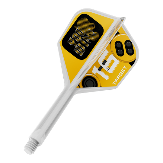 Target K-Flex You Win No6 Flights Ein Dart Flight ist zu sehen. Es handelt sich um das Modell Target K-Flex YouWin No6 mit einer Länge von 26 mm.