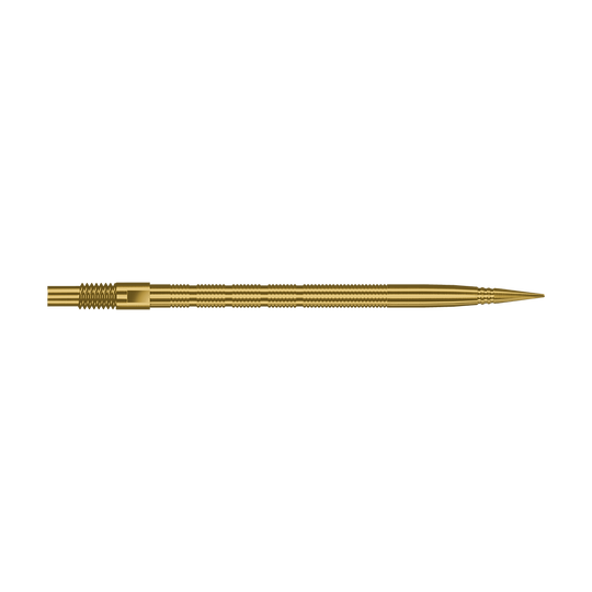 Harrows Quick Point Micro Ridge Dartspitzen - Gold Das Bild zeigt Harrows Quick Point MicroRidge Dartspitzen in Gold, 40mm. Die Dartspitze ist einzeln dargestellt.
