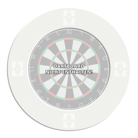 Das Bild zeigt einen Artikel mit dem Namen MSF-K2_McDart_Precision_Nano_Dartboard_Surround_Wei_3. Vermutlich ist dies ein weiteres weißes Dartboard-Surround von McDart.