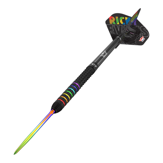 Šipky Bulls NL Ricky Evans Rapid 95 Convertible Point Steel Darts Das Bild zeigt Bulls NL Ricky Evans Rapid 95 Convertible Point Steeldarts. Eine weitere Ansicht des Sets ist dargestellt.