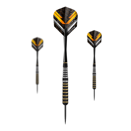 Ocelové šipky Harrows Vulcan Das Bild zeigt die Harrows Vulcan Steeldarts. Es handelt sich um ein Set von Steeldarts für Dartspieler.