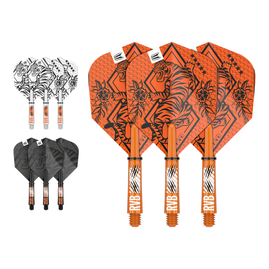 Zestaw wałka zabierakowego atramentu Target Raymond Van Barneveld Abgebildet ist ein Flight-Shaft-Kit, vermutlich das Raymond Van Barneveld Modell mit 34 mm Länge. Das Produkt ist ein Dart-Zubehör.