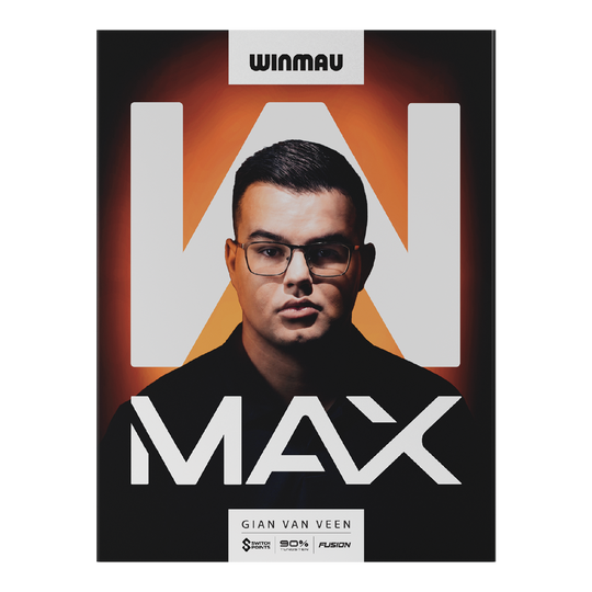 Winmau Gian Van Veen W-MAX Switch Point Steeldarts Auf dem Bild sind Winmau Gian Van Veen W-MAX Switch Point Steeldarts zu sehen. Die Drei Darts liegen nebeneinander.