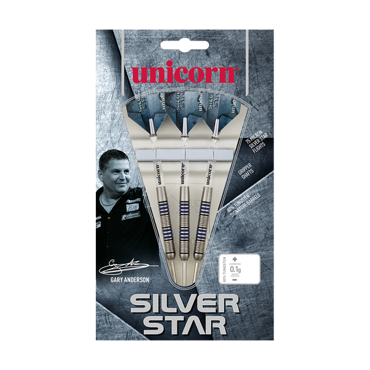 Unicorno Silver Star Gary Anderson P4 80% freccette in acciaio