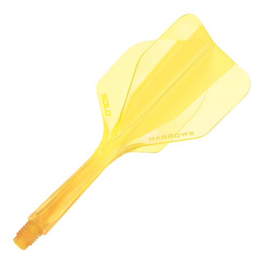 Harrows Solo No2 Flight-Shaft-System - Gelb Ein Dart-Flight in typischer Form. Der Artikelname ist nicht angegeben.