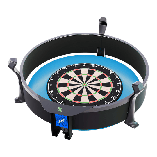 Scolia Home 2 FLEX - Electronic Autoscoring System mit Beleuchtungsring 2026 Das Bild zeigt das Produkt "Scolia Home 2 FLEX – Electronic Score System mit Beleuchtungsring". Es handelt sich um ein elektronisches Punktesystem für Dartboards mit integriertem LED-Leuchtring.