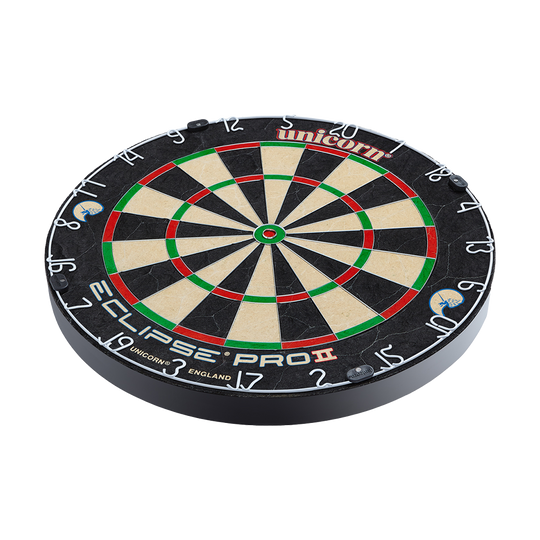 Unicorn Eclipse Pro 2 Dartboard Unicorn Eclipse Pro 2 Dartboard wird klar dargestellt. Das Board ist frontal ausgerichtet.