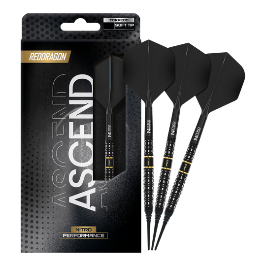 Red Dragon Ascend Torpedo Softdarts - 22g Gezeigt werden Red Dragon Ascend Torpedo Softdarts mit 22g. Die Softdarts bieten eine gute Balance und Griffigkeit.