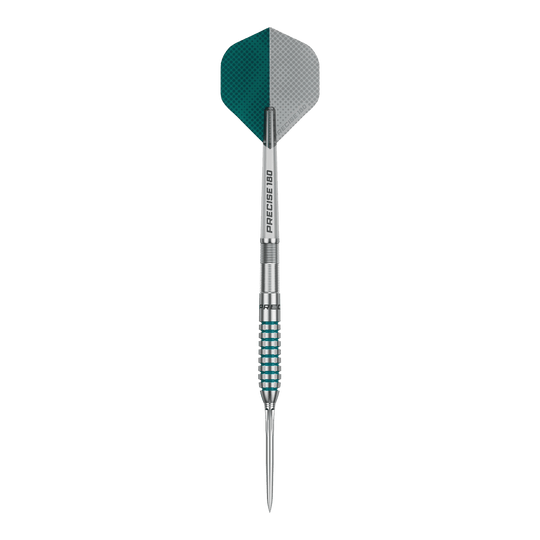Fléchettes en acier Precise 180 MRV1 Dieses Bild zeigt die Precise 180 MRV1 Steeldarts - 23g. Die Darts haben ein modernes Design und sind langlebig.