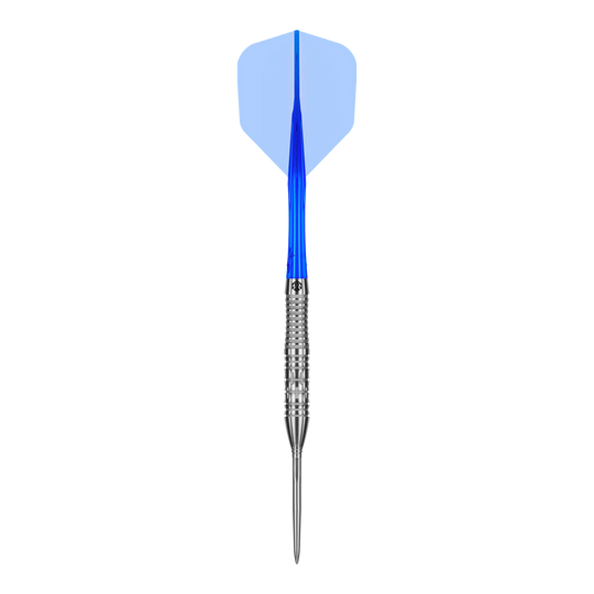 Dardos de acero Caliburn Rix EZ-EVO R2 Dieses Bild zeigt einen einzelnen Caliburn Rix EZ-EVO R2 Steeldart. Der Dart ist in Nahaufnahme zu sehen.