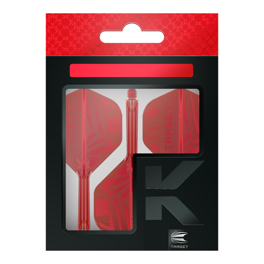 Ailettes standard Target K-Flex rouges n° 2 Die Target K-Flex Red No2 Standard Flights werden gezeigt. Es handelt sich um rote Dartflights im Standardformat.